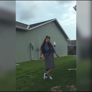 Black/White Stripped LuLaRoe Dress